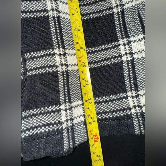 Chaps Women's Plaid Asymmetrical Moto Zip Sweater Jacket Size XL EUC - Picture 7 of 7